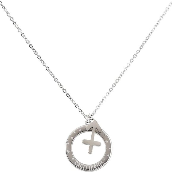 NWT Quotes by Izzy and Oliver Stainless Steel Sagittarius Pendant Necklace - Picture 1 of 3